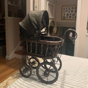 Vintage Baby Carriage Antique Victorian Wicker Doll Stroller